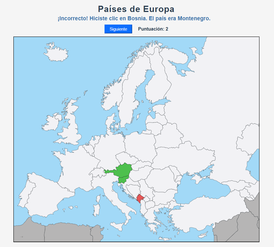 Juego Países Europa