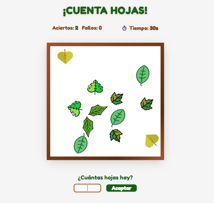 Juego ¡Contar Hojas!